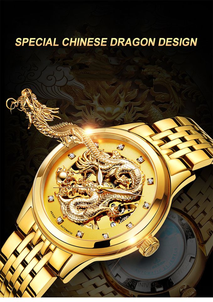 🔥LAST DAY Promotion 49% OFF🔥Fashionable Golden Dragon Watch